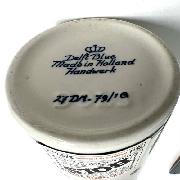 Vintage BOLS Delft Blue Corked Lidded Decanter Hand Painted Windmill Holland - Picture 7 of 12